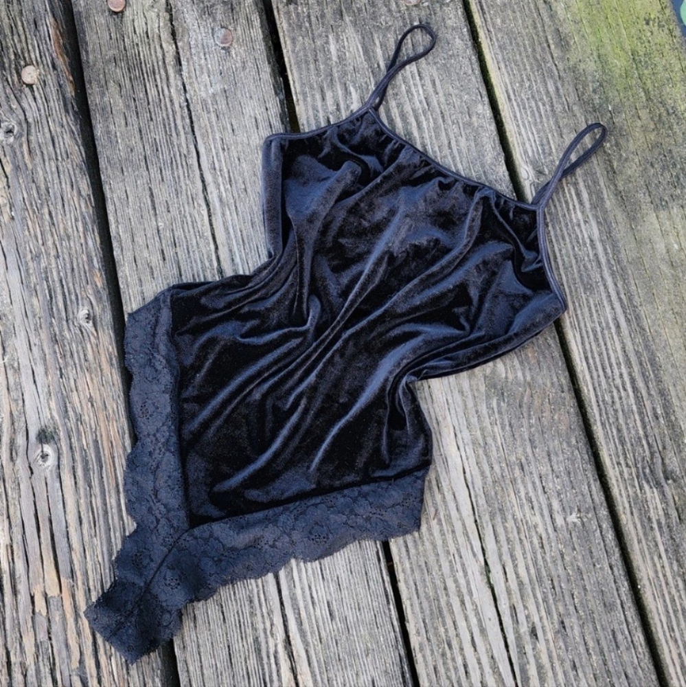 Black velvet teddy